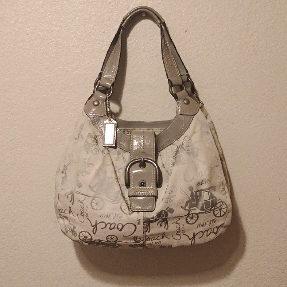 Coach Carryage And Horse Gray Shoulder Bag Autentic.